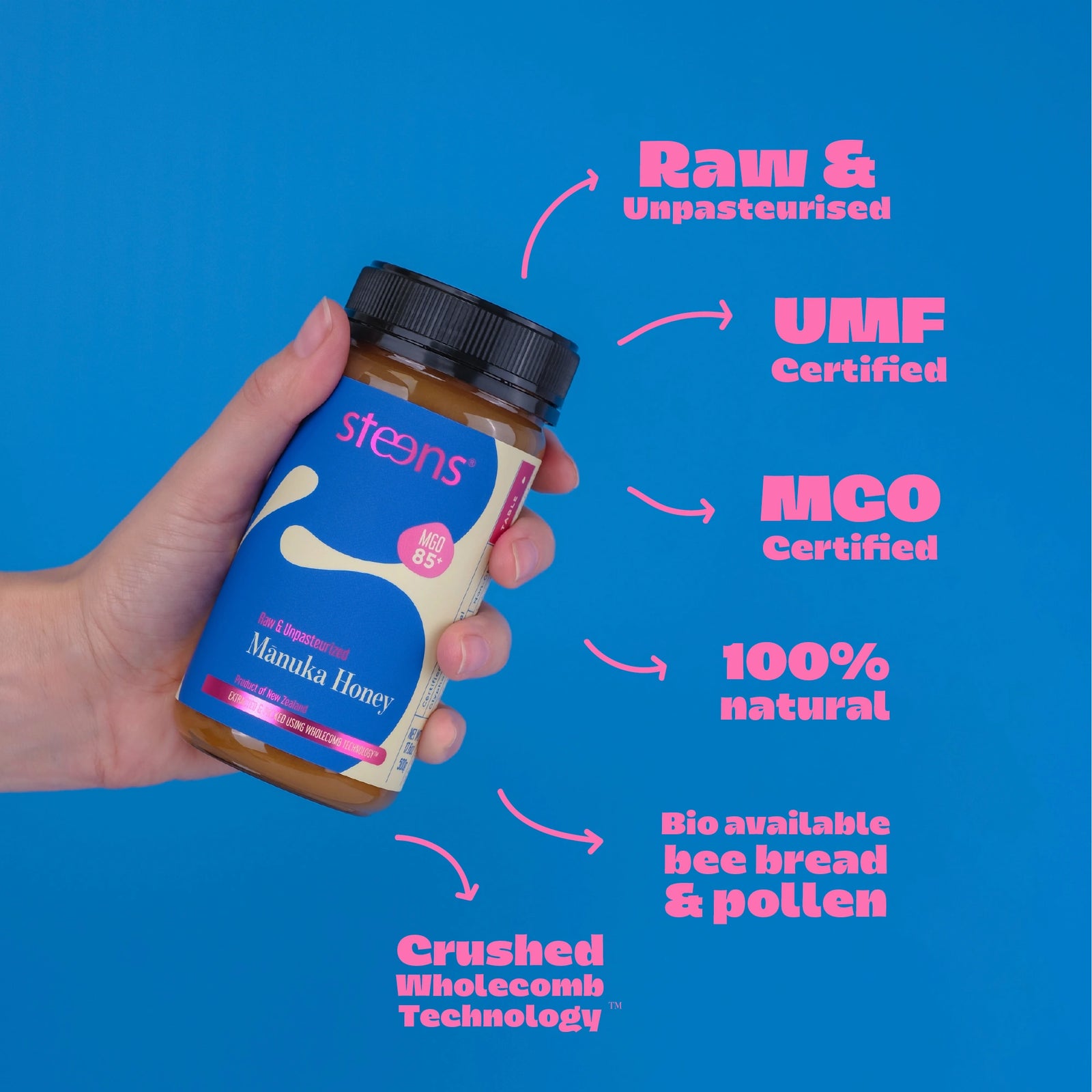 MGO 85 Raw Mānuka Honey 500g – Steens Honey | UK