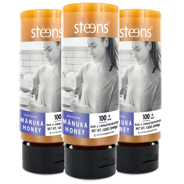 MULTIPACK MGO 100+ Raw Mānuka Honey 340g Squeezy - 3 pack