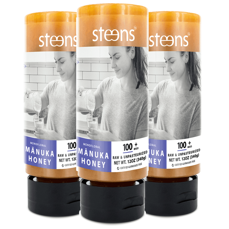 MULTIPACK MGO 100+ Raw Mānuka Honey 340g Squeezy - 3 pack