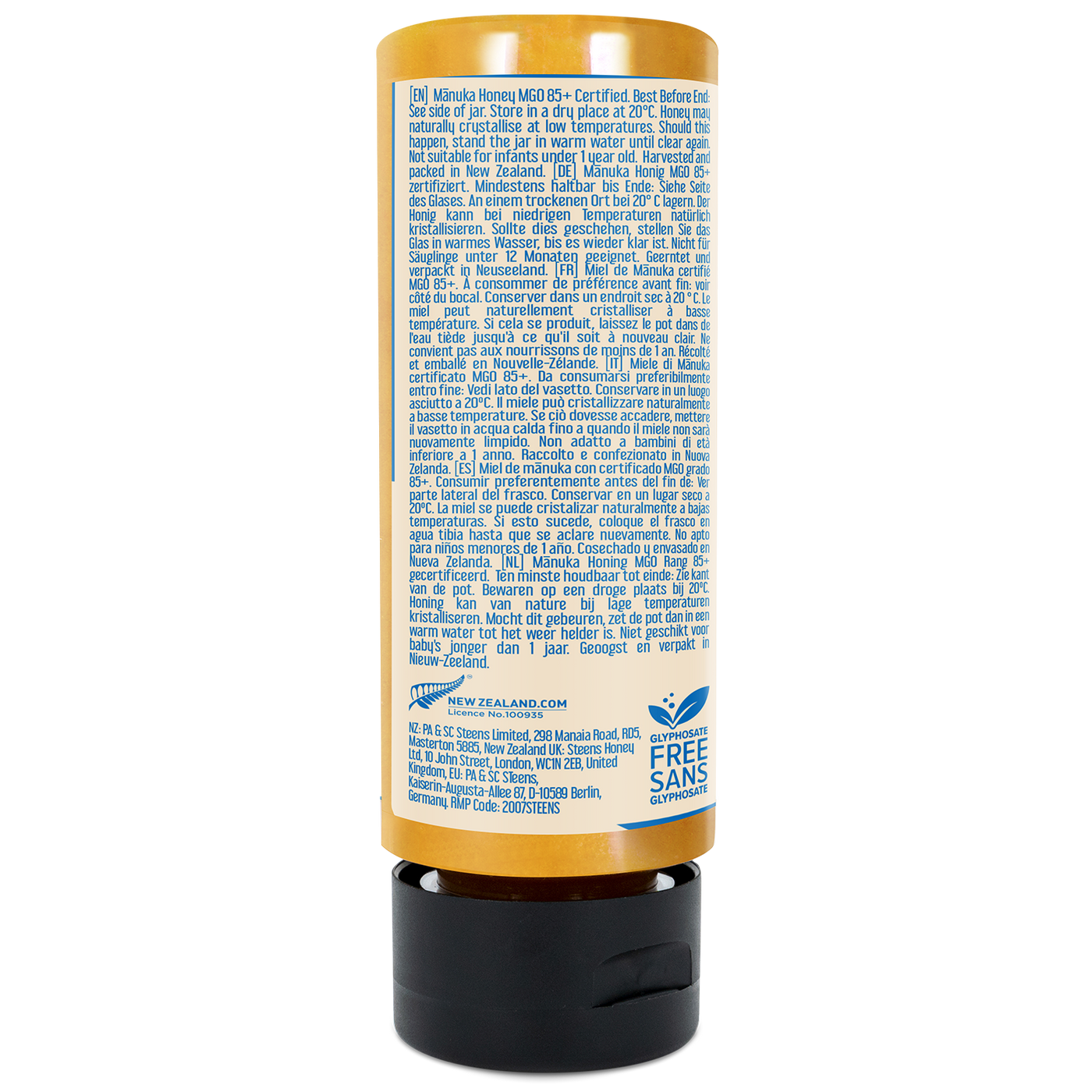 Steens MGO 85 Raw Manuka Honey 340g - Squeezy – Steens Honey | UK