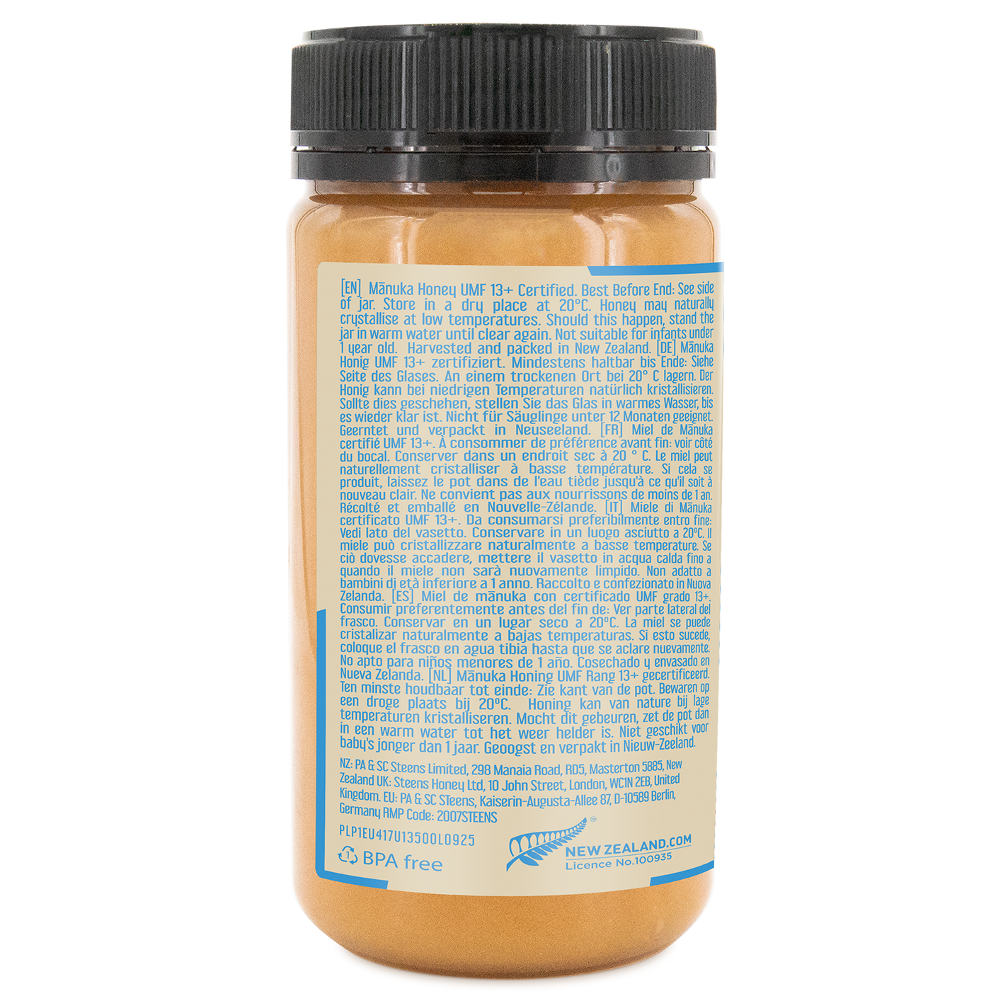 UMF 13+ (MGO 400) Raw Mānuka Honey 500g – Steens Honey | UK